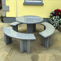 Bộ bàn ghế đá granite tròn