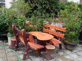 Bộ bàn ghế sân vườn giả gỗ
