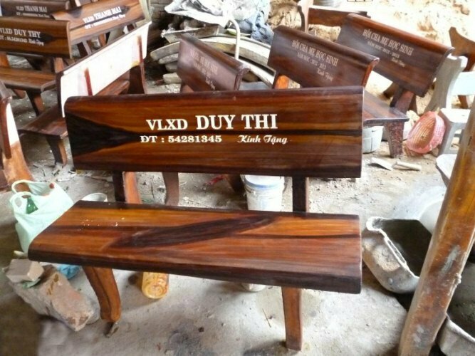 Ghế đá xi măng vân gỗ