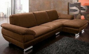 Ghế sofa da cao cấp  góc phải màu nâu 