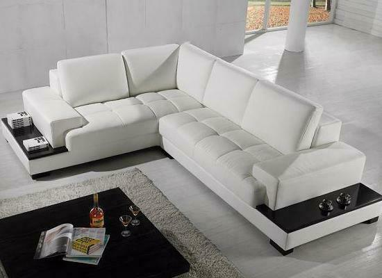 Ghế sofa da PU cao cấp góc trái màu trắng