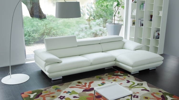 Ghế sofa góc da simili cao cấp  phải màu trắng 