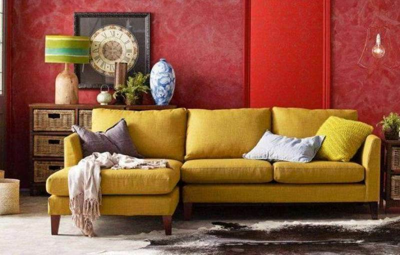 Ghế sofa vải cao cấp màu vàng 