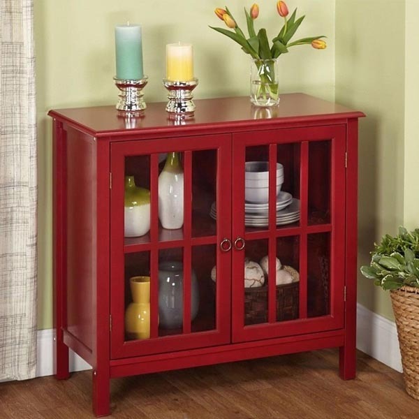 Kệ trang trí xuất khẩu Red Cabinet - kệ gỗ trang trí giá rẻ tphcm