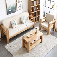 Set 3 Sofa gỗ sồi xuất khẩu đẹp