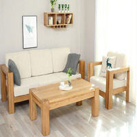 Sofa gỗ sồi xuất khẩu đẹp set 3